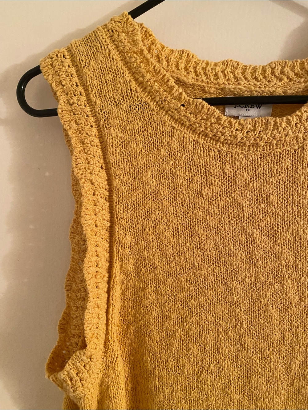 J Crew Textured Mustard Knit Tank Top
